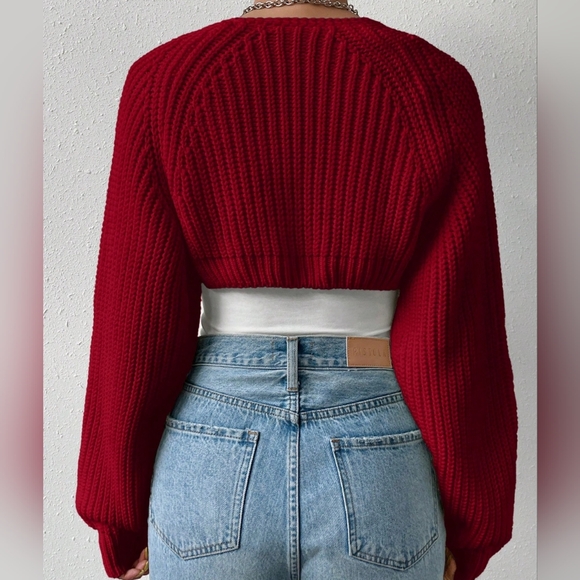 Easy Days Open Front Cardigan - Burgundy - Picture 3 of 8